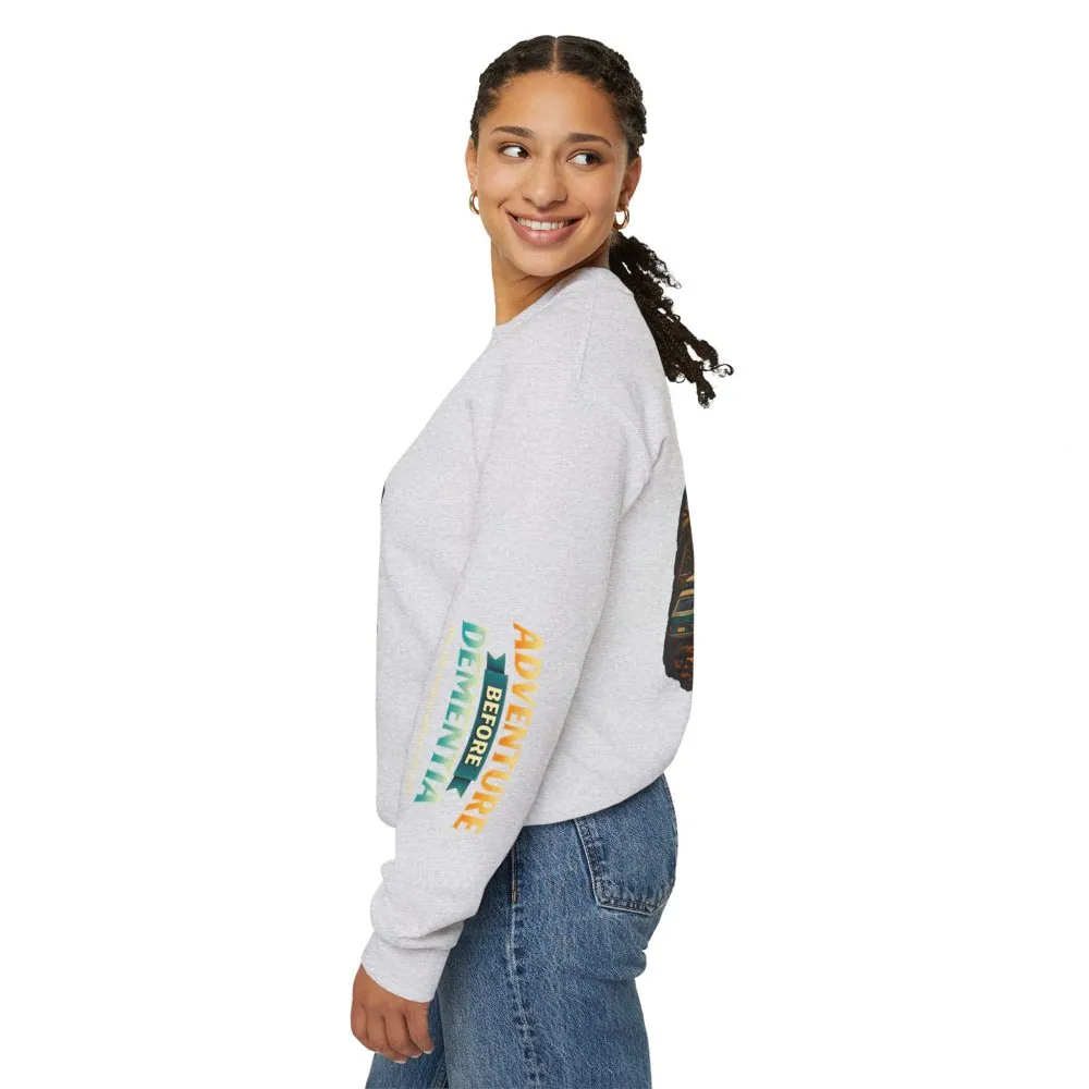 Unisex Heavy Blend™ Crewneck Sweatshirt — "Adventure Before Dementia" Design Scenic-Line
