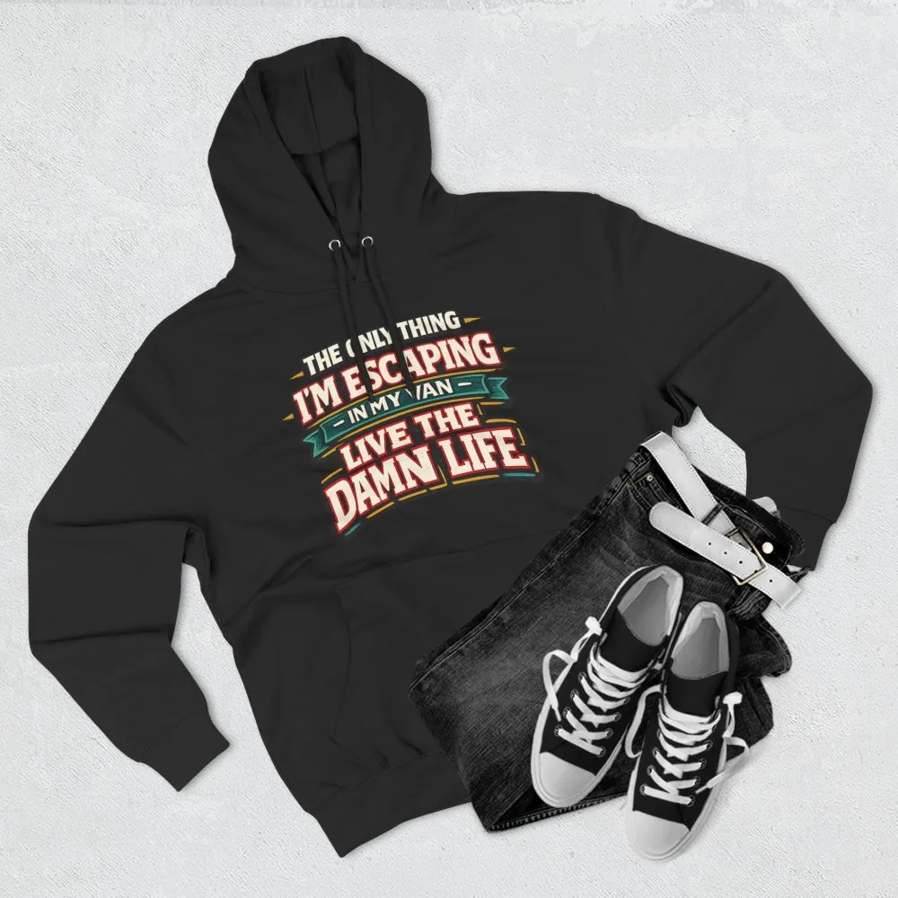 Three-Panel Fleece Hoodie - "The Only Thing I´m Escaping" Design F**K-Line