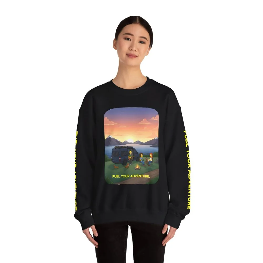 Unisex Heavy Blend™ Crewneck Sweatshirt — "Fuel Your Adventure" Design Sitcom-Line